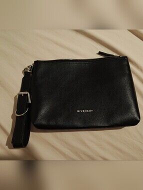 Givenchy Black Leather Wristlet Clutch